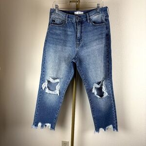 KanCan Light Blue Distressed Ankle Jeans